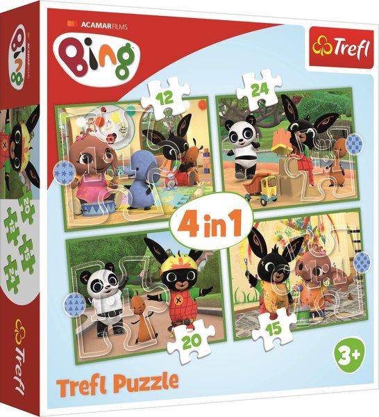 TREFL Puzzle Bing: Šťastný den 4v1 (12,15,20,24 dílků) - 34357TRF