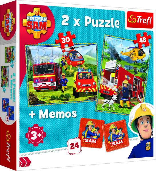 Puzzle Požárník Sam + pexeso - 90791TRF