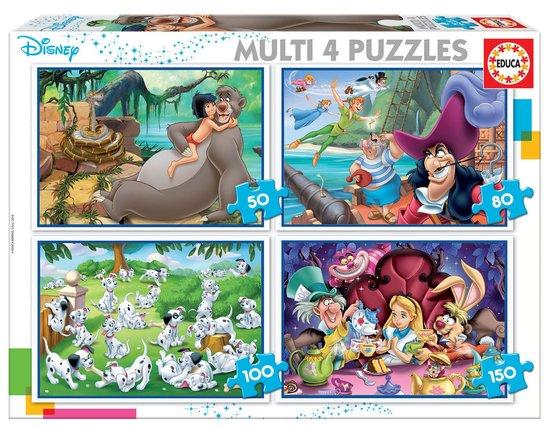 EDUCA Puzzle Disney pohádky 4v1 (50,80,100,150 dílků) - 18105
