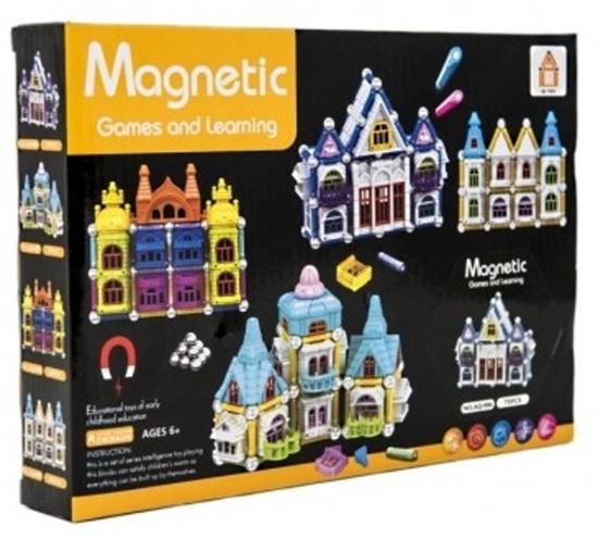 Levně Teddies Magnetická stavebnice domeček 75 ks