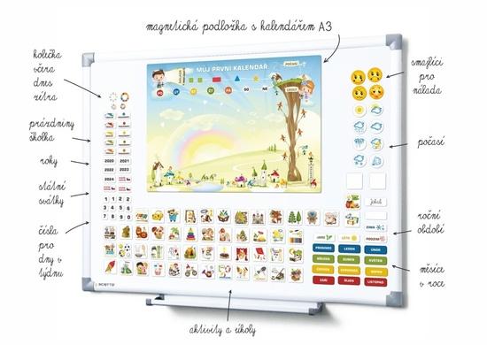 Levně Teddies Kalendář magnetický Školka 114ks magnetek v kartonu 45x32x1cm