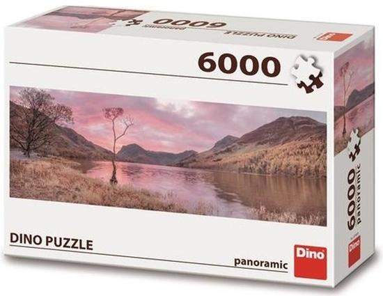 DINO Panoramatické puzzle Jezero v horách 6000 dílků - 565128