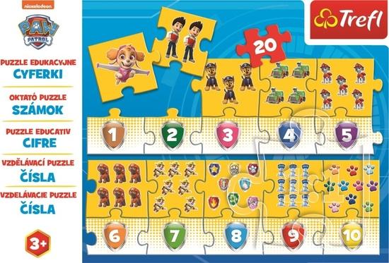 Levně TREFL Vzdělávací puzzle Čísla Tlapková patrola 20 dílků