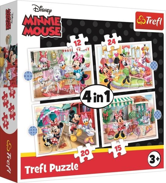 Levně TREFL Puzzle Minnie s přáteli 4v1 (12,15,20,24 dílků)