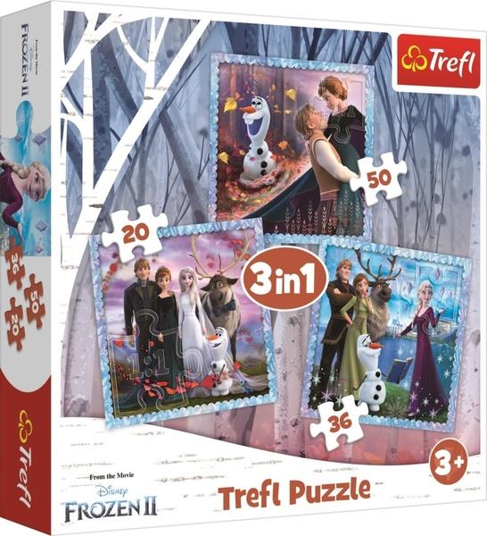 TREFL Puzzle Ledové království 2: Kouzelný příběh 3v1 (20,36,50 dílků) - 34853