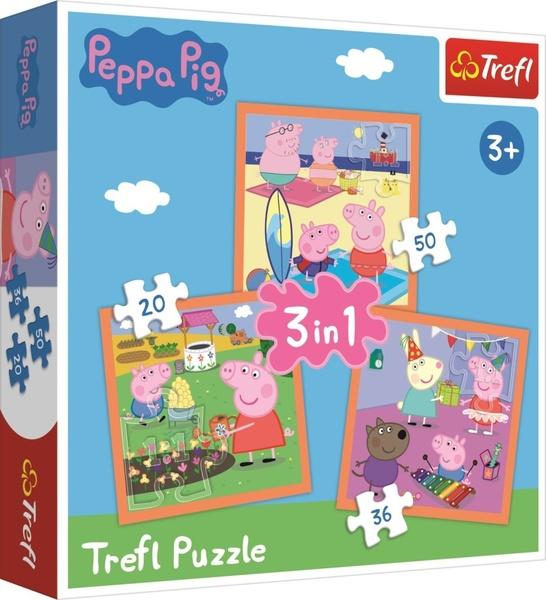 TREFL Puzzle Prasátko Peppa: Úžasné nápady 3v1 (20,36,50 dílků) - 34852