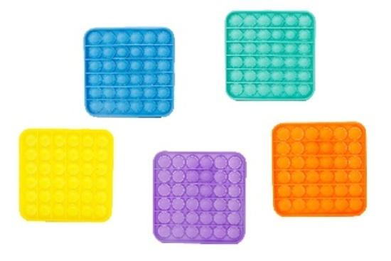 Bubble pops Antistresová společenská hra 5 barev Čtverec