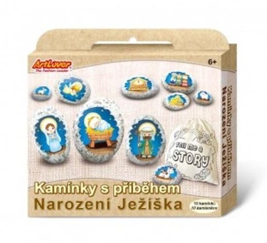 Kamínky s příběhem se samolepkami Narození Ježíška