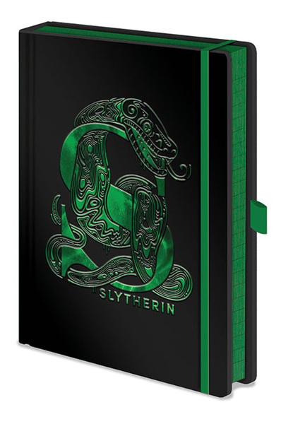 Levně CurePink Poznámkový A5 blok Harry Potter: Slytherin 14,8 x 21 cm SR72696