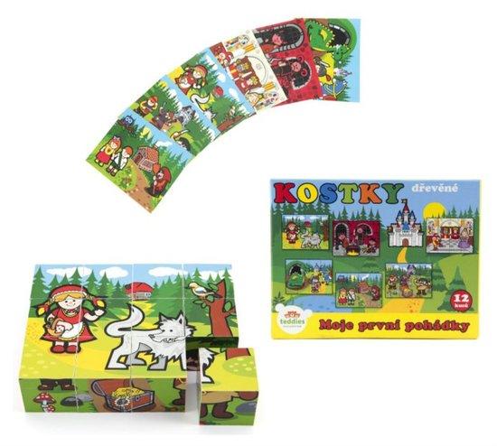 Kostky Moje první pohádky dřevo 12ks v dřevěné krabičce - 114305/11400300