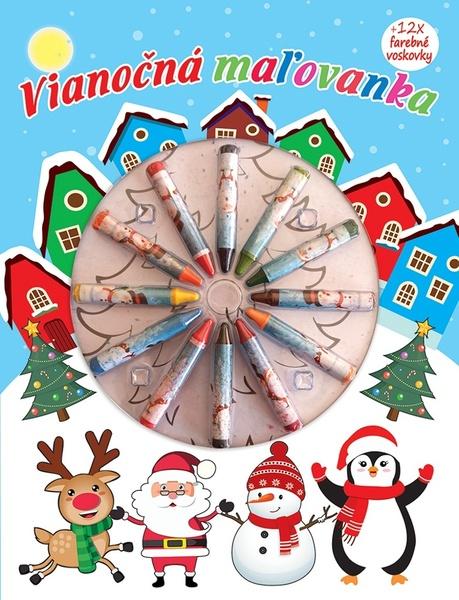Vianočná maľovanka + 12 farebných voskoviek - 978-80-8444-189-6