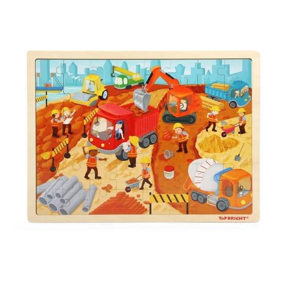 TOP BRIGHT Dřevěné puzzle Na stavbě 48 dílků - 120416
