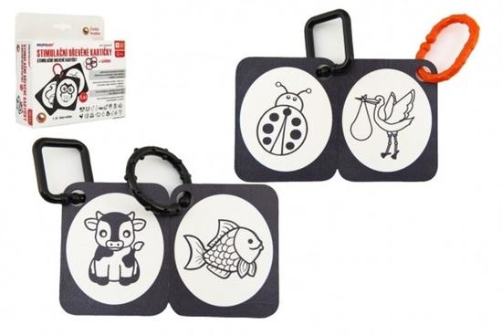 Profibaby dřevo Baby stimulační kartičky naše zvířátka set 9ks