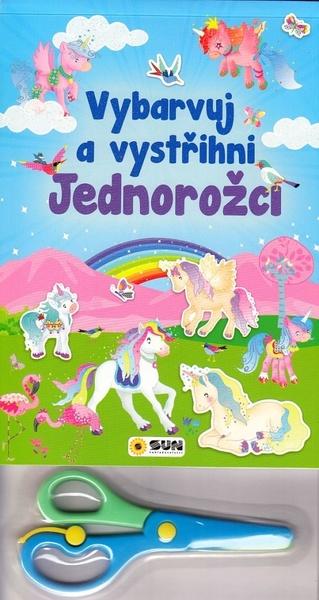 Vybarvuj a Vystřihni Jednorožci modrá