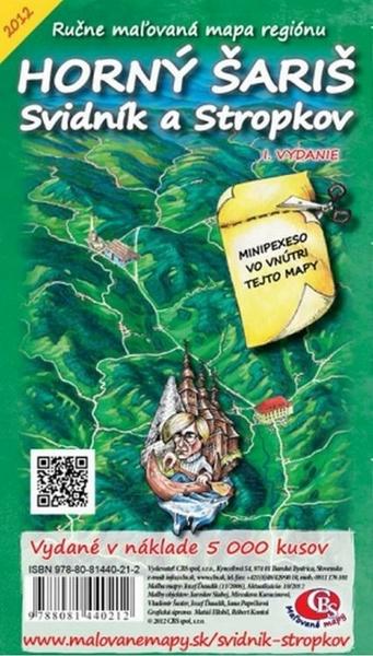 Ručne maľovaná mapa regiónu Horný Šariš Svidník a Stropkov - 9788081440212