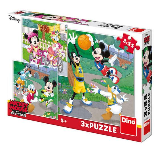 Levně Dino Mickey a Minnie sportovci 3 x 55 dílků