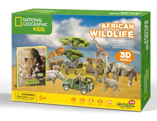 CUBICFUN 3D puzzle Africká divočina 69 dílků - DS0972h/17C0972