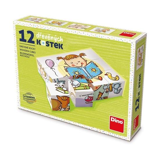 Levně Dino obrázkové kostky Hezký den 12 kostek