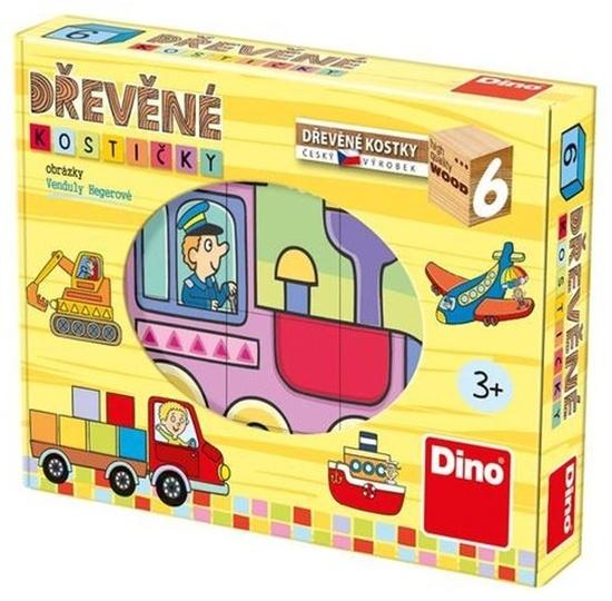 DINO Obrázkové kostky Dopravní prostředky, 6 kostek - 643130