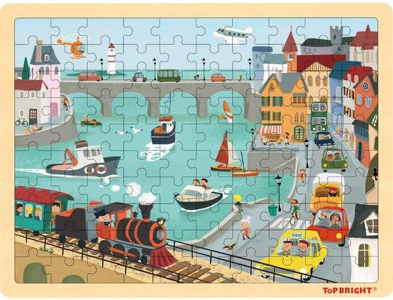 TOP BRIGHT Dřevěné puzzle Přístav 100 dílků - 120391
