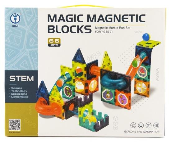 Levně Teddies Magnetická stavebnice 66ks
