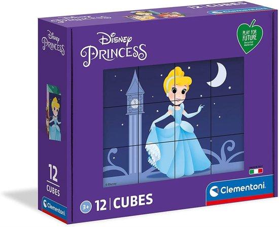 CLEMENTONI Play For Future Obrázkové kostky Disney princezny, 12 kostek - 45012
