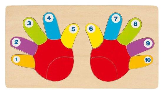 GOKI Dřevěné vkládací puzzle Ruce - 57875