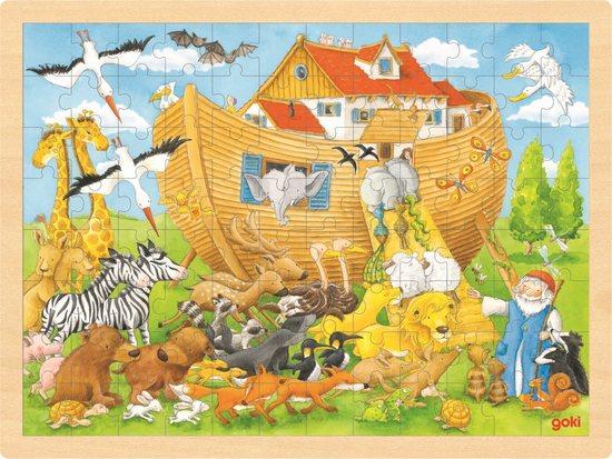 GOKI Dřevěné puzzle Noemova archa 96 dílků - 57535