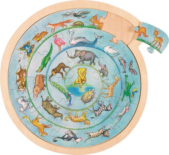 GOKI Dřevěné puzzle Zvířecí kruh 27 dílků - 57790