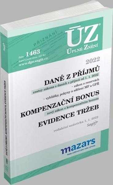 ÚZ 1463 Daně z příjmů, Evidence tržeb, 2022 - 9788074885020