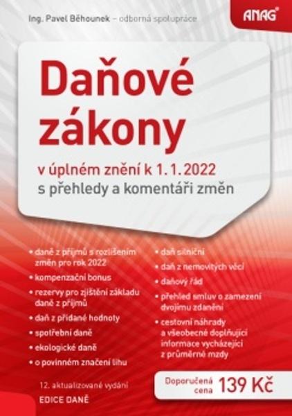 Daňové zákony v úplném znění k 1. 1. 2022 - 9788075543479