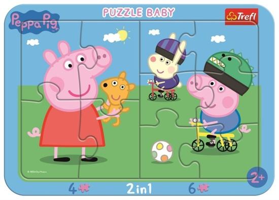 TREFL Baby puzzle Šťastné prasátko Peppa 2v1, 10 dílků - 80021
