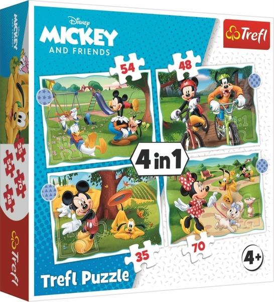 TREFL Puzzle Mickey Mouse: Krásný den 4v1 (35,48,54,70 dílků) - 34604