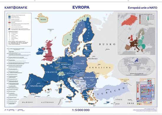 Levně Evropská unie a NATO školní nástěnná mapa