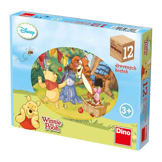 DINO Obrázkové kostky Medvídek Pú, 12 kostek - 8590878641167