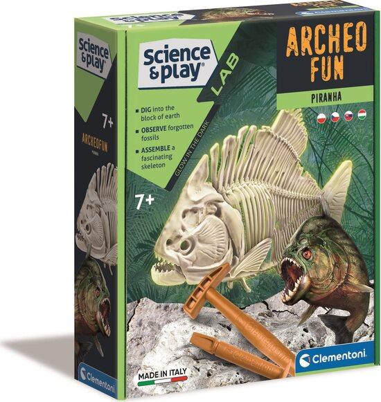 CLEMENTONI Science&Play ArcheoFun: Piraňa (svítící ve tmě) - 50189