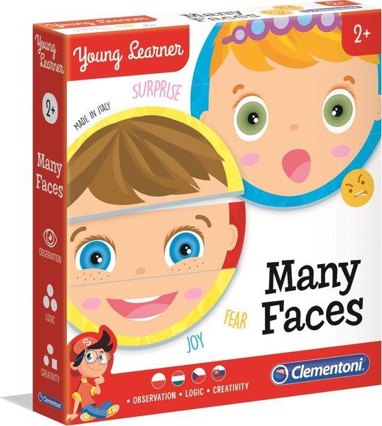 CLEMENTONI Young Learner: Mnoho tváří 6x3 dílky - 50581