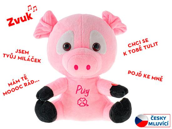 Mikro Trading Prasátko Piky plyšové 21cm na baterie česky mluvící