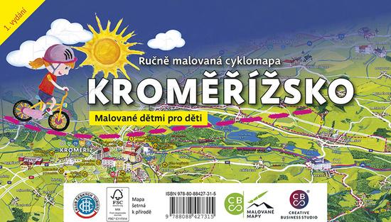 Levně Ručně malovaná cyklomapa Kroměřížsko