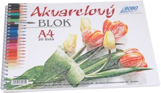Levně Bobo sešit Akvarelový blok A4 čistý 20 listů