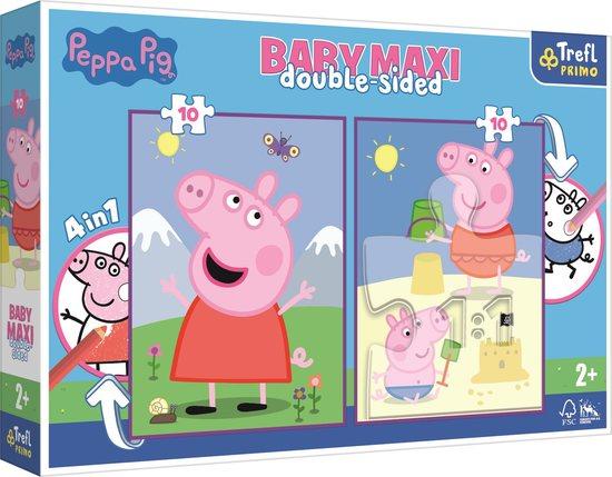 TREFL Oboustranné puzzle Prasátko Peppa: Dobrý den BABY MAXI 2x10 dílků - 43001