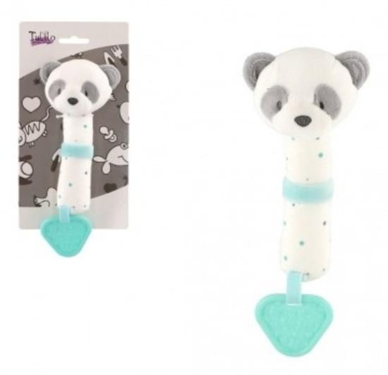 Pískátko/kousátko medvěd panda plyš 21cm