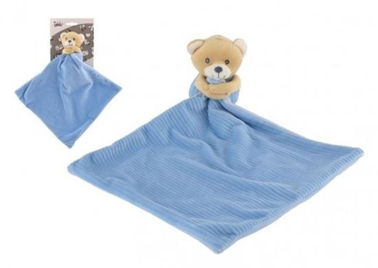 Teddies Medvěd/Medvídek usínáček plyš 22x22 cm modrý na kartě v sáčku