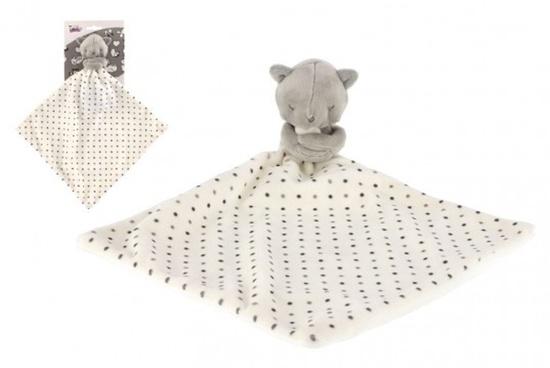 Teddies Kočka/Kočička usínáček plyš 24x24 cm na kartě v sáčku