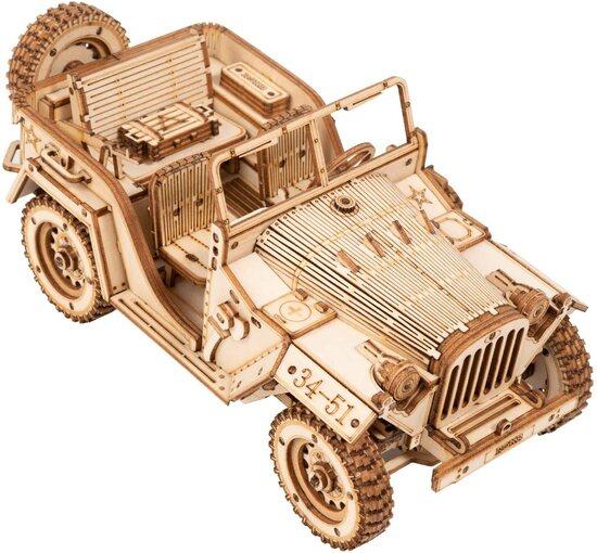 ROBOTIME Rokr 3D dřevěné puzzle Vojenský džíp 369 dílků - MC701