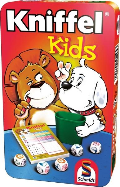Levně SCHMIDT Dětská hra s kostkami Kniffel Kids v plechové krabičce