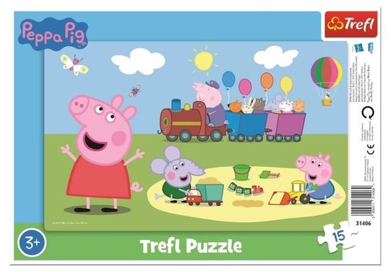TREFL Puzzle Prasátko Peppa: Veselý vláček 15 dílků - 31406