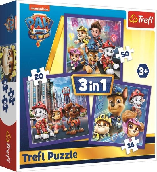 TREFL Puzzle Tlapková patrola: Připraveni do akce 3v1 (20,36,50 dílků) - 34861