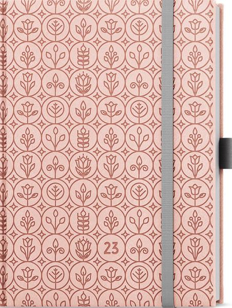 Týdenní diář Prokop Vivella extra B6 Pastelová růžová Flora