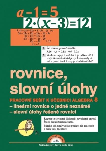 Rovnice, slovní úlohy pro 8. ročník - 9788087565490
